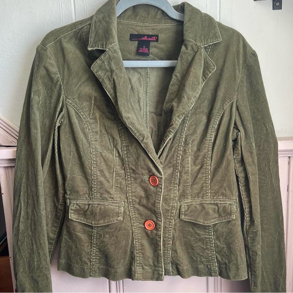 Willi Smith Green Blazer with Notched Lapel